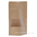 kraft paper bag with window and zipper